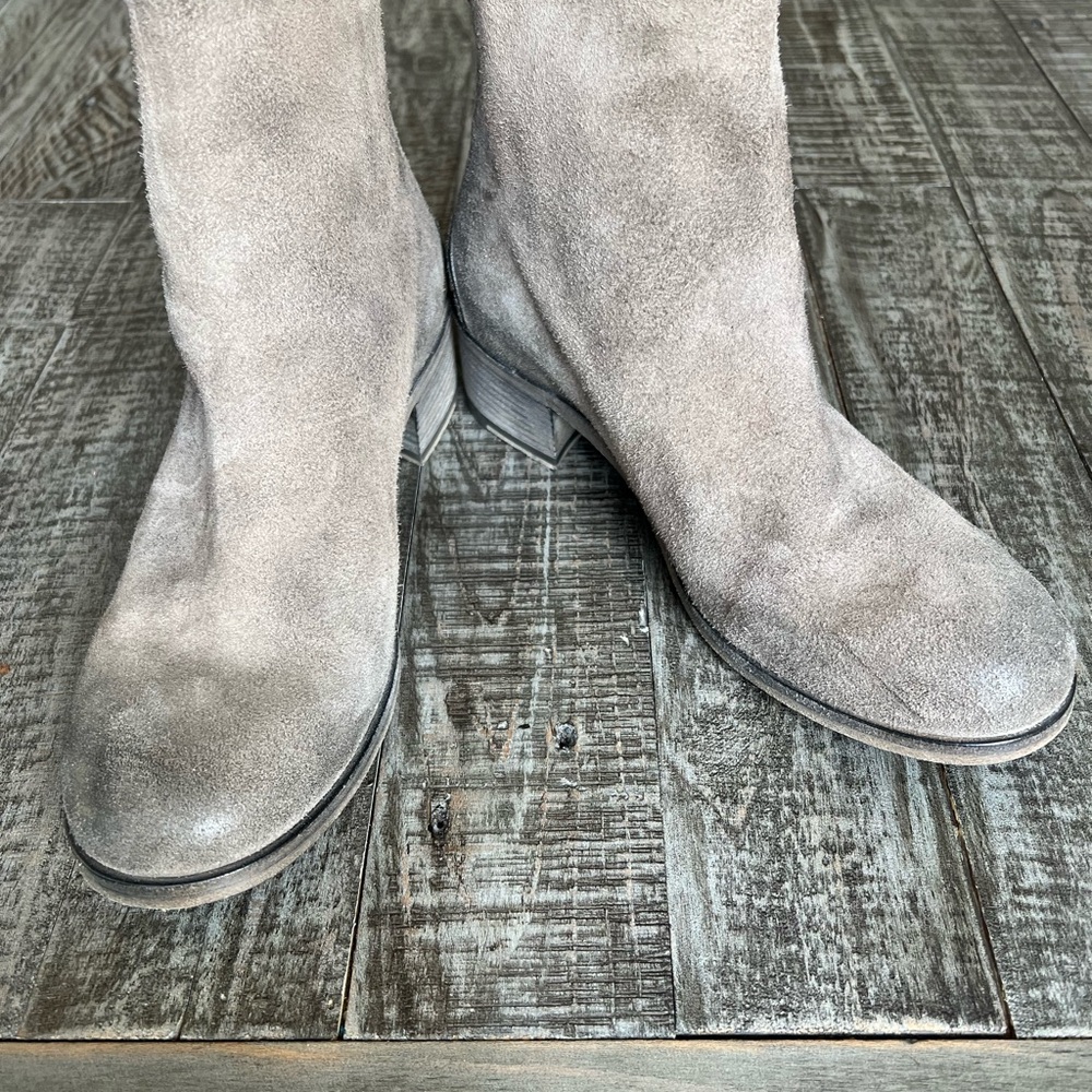 Marsell Brownish Gray Suede Heeled Boots Made in Italy sz 38 NEW